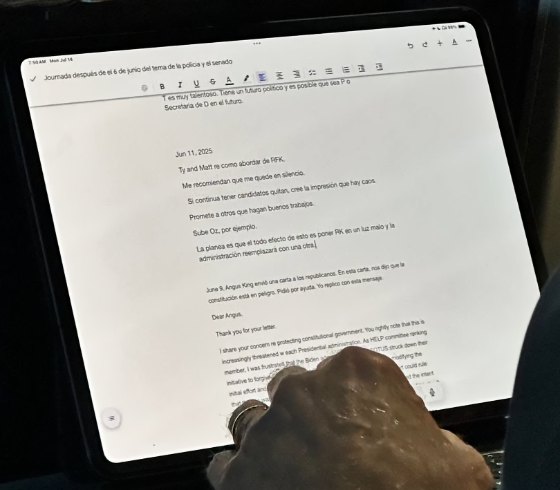 Documented memo showing the coordinated strategy